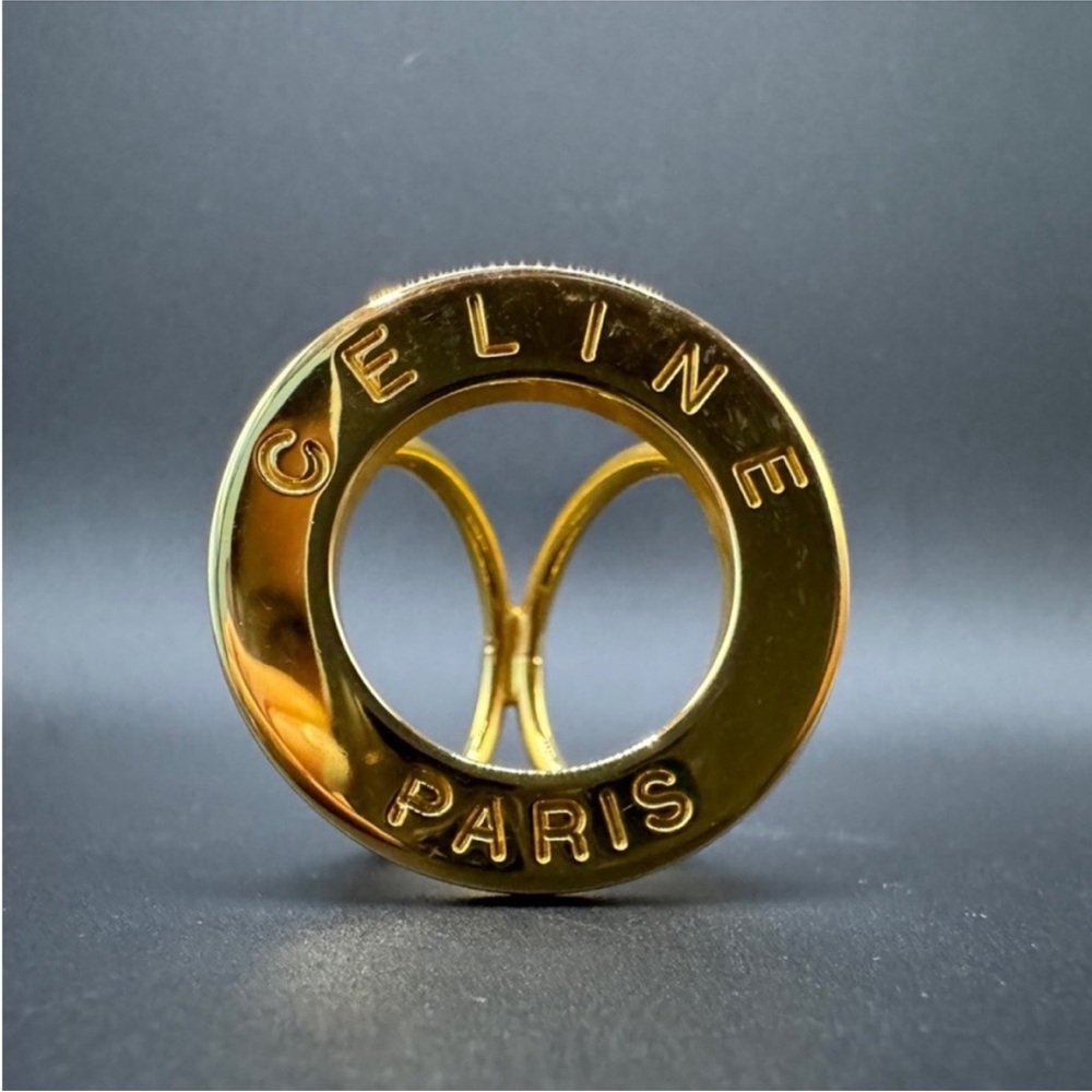 Authentic Celine 24k Gold Plated Scarf Ring - Picture 2 of 4